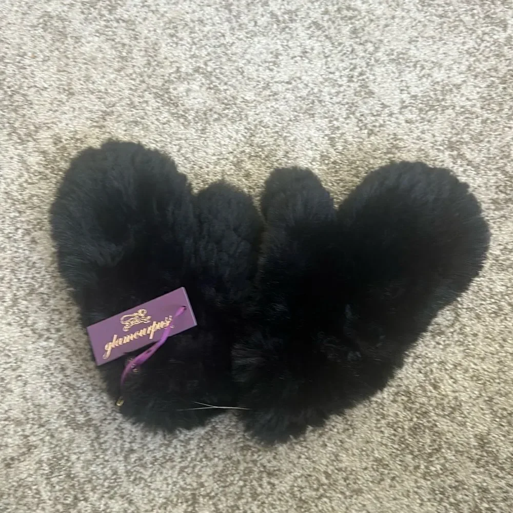 Glamourpuss NYC Faux Fur Mittens O/S